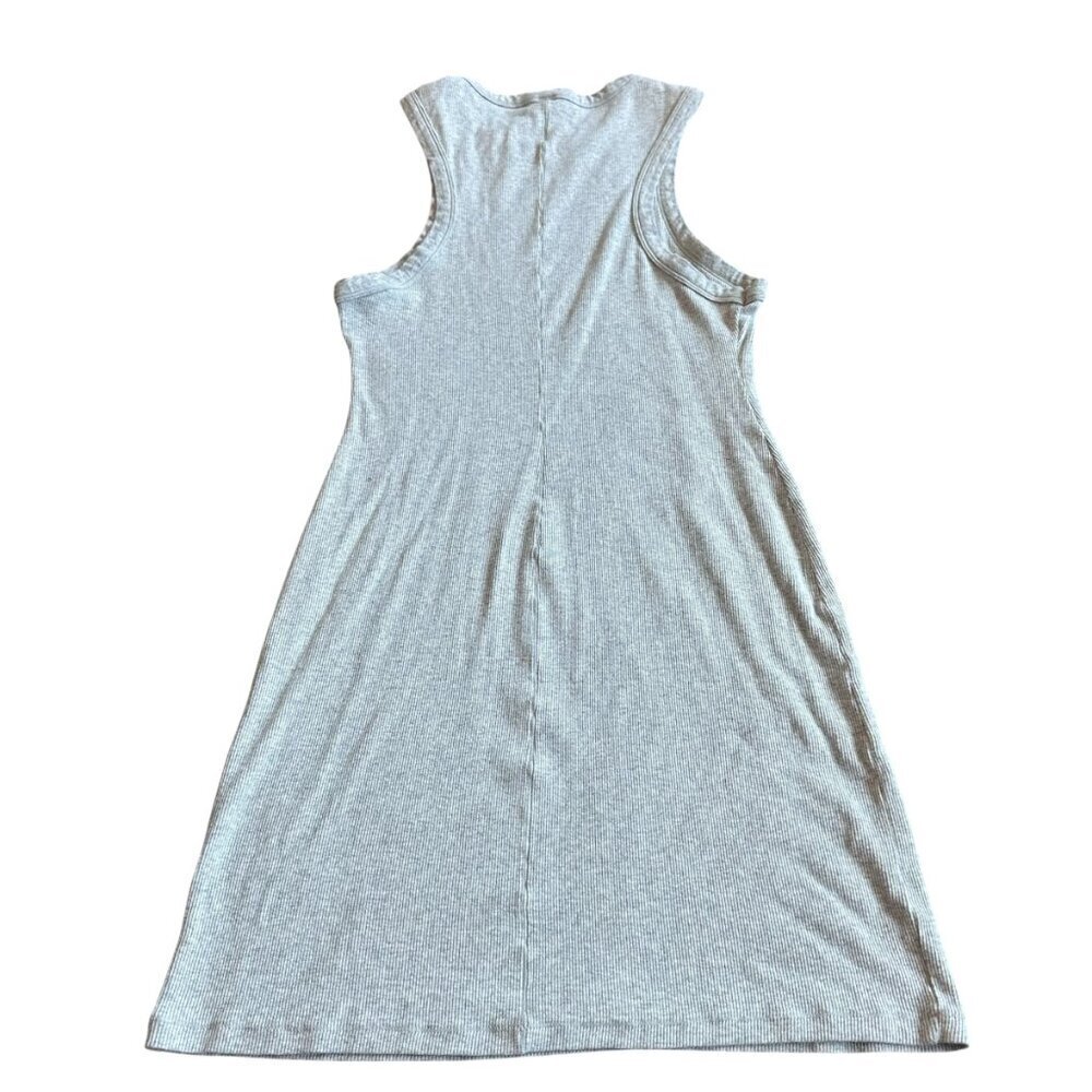 Skims Grey Ribbed Stretch Bodycon Dress Mini Crew Neck Lounge Size 2X Women's - Picture 4 of 9